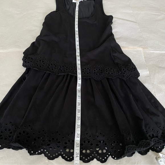 DEREK LAM IO CROSBY Black Sleeveless Cotton Dress with Lace Hem M - Picture 14 of 16